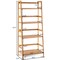 Costway Multifunctional 4 Shelf Bamboo Bookcase Ladder Plant Flower Stand Rack Storage